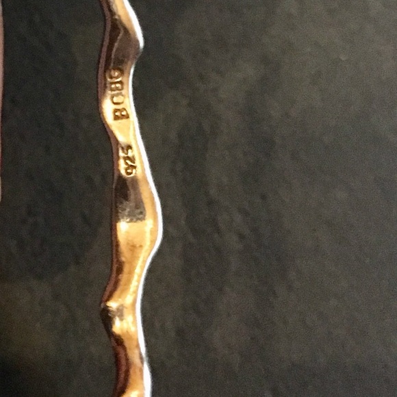 BCBG Sterling Silver Water Droplet Wave Bangles - Picture 8 of 8